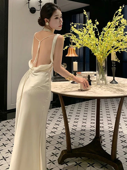 Robe de bal sirène en satin à col bénitier, tenue élégante pour 21e anniversaire, robes d'invitée de mariage d'été N4074