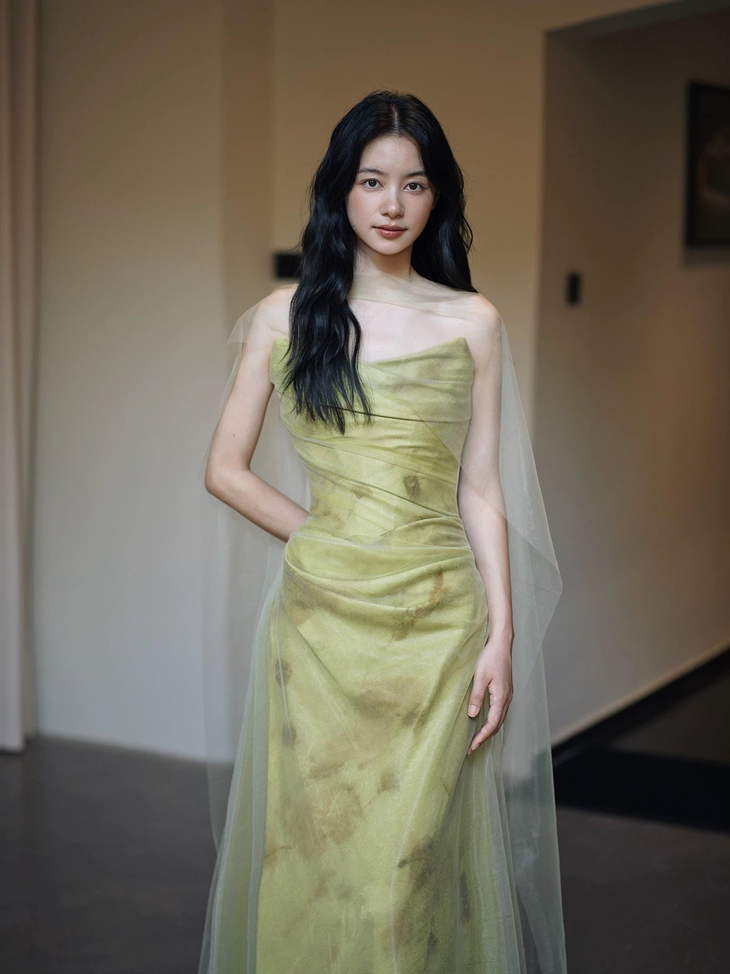 Modest Mermaid Strapless Green Long Date Night Evening Outfit Formal Prom Dresses RB5302