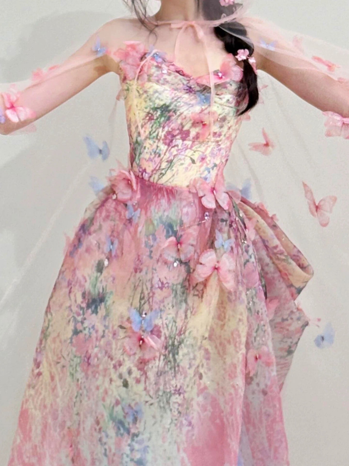 Princess Ball Gown Sweetheart Pink With Cape Date Night Evening Outfit Formal Prom Dresses RB5333