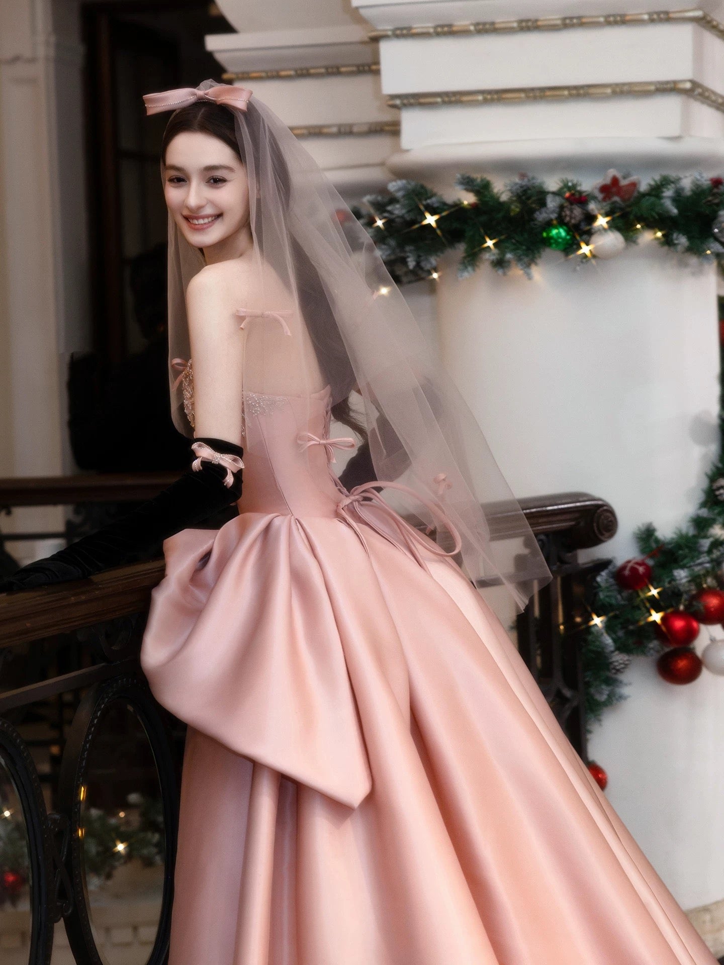 Cute Prom Dress Ball Gown Strapless Pink With Beads Floor Length Quinceanera Dresses Party Formal Outfits RB5214