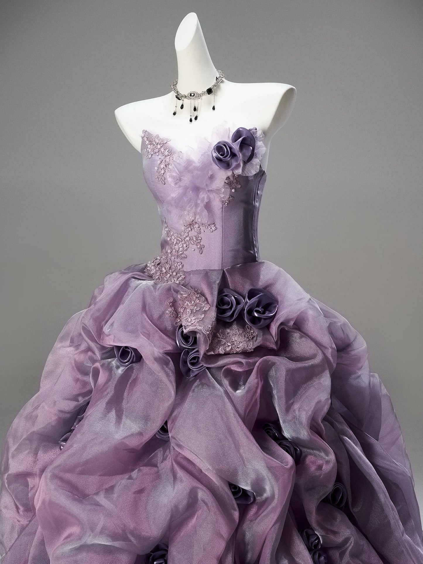 Princess Style Ball Gown Strapless Lilac Purple With Ruffled Long Quinceanera Dresses Ideas Formal Outfits RB5501