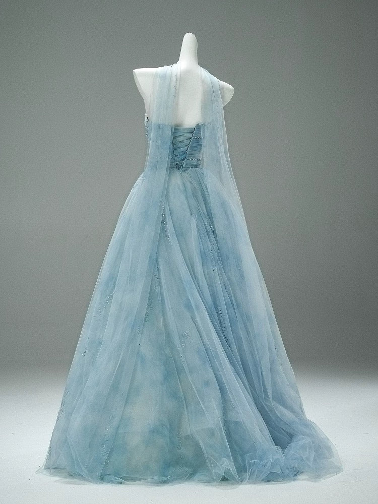 Beautiful Ball Gown Strapless Ice Blue With Beading Long Quinceanera Dresses Sweet 15 Dress Formal Outfits RB5519