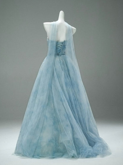 Beautiful Ball Gown Strapless Ice Blue With Beading Long Quinceanera Dresses Sweet 15 Dress Formal Outfits RB5519