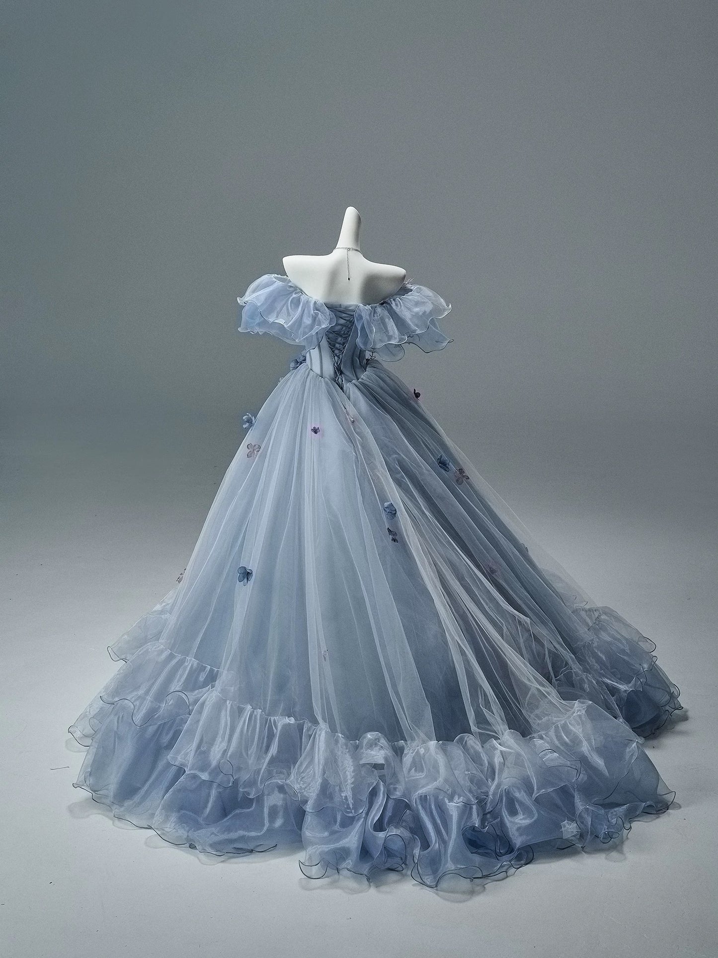 Pretty Ball Gown Off The Shoulder Lilac With Flowers Long 15 Quinceanera Dresses Photo Ideas Formal Outfit RB5527