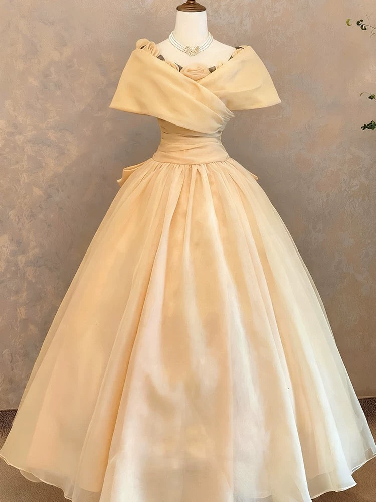 Princess Ball Gown Off The Shoulder Yellow Sweet 16 Dresses Quinceanera Dress Long 15 Vestidos De Fiesta N4114