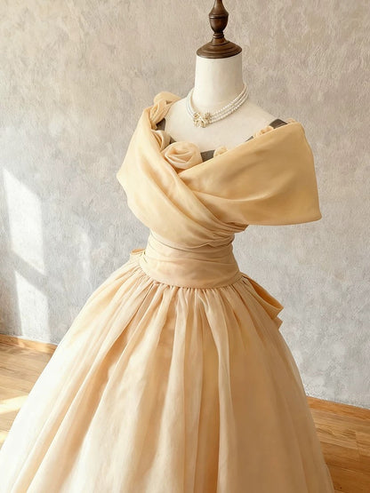 Princess Ball Gown Off The Shoulder Yellow Sweet 16 Dresses Quinceanera Dress Long 15 Vestidos De Fiesta N4114