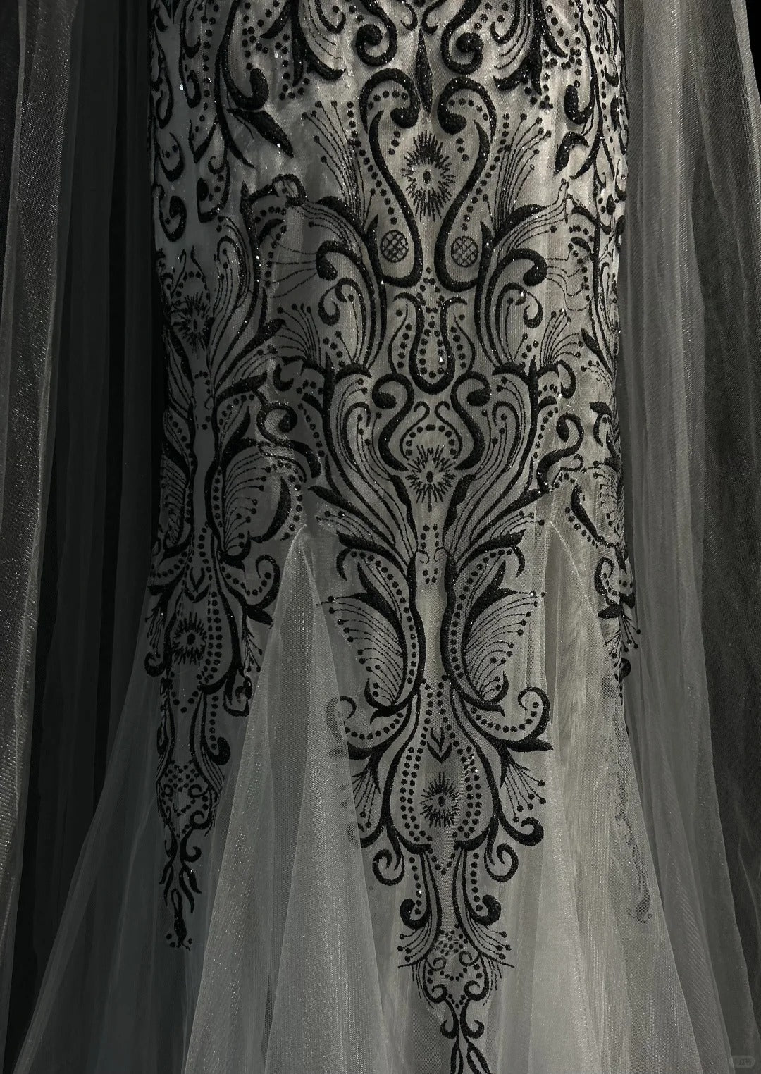 Vintage Prom Dresses 80s Mermaid Off The Shoulder Silver Grey Tulle With Long Sleeves Floor Length Formal Outfits RB4334