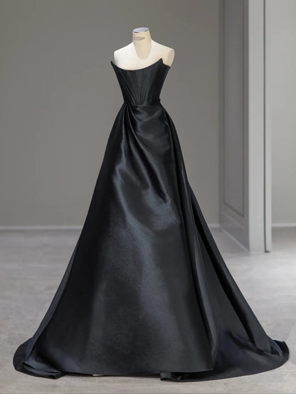 Magnifique Robe de Bal bustier, robe de soirée noire longue inspiration tenues de soirée RB3995
