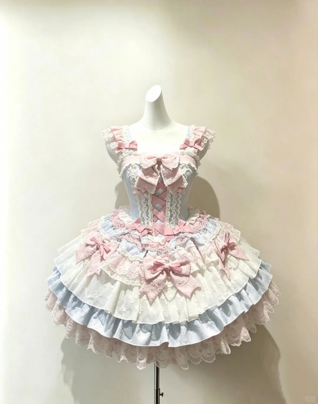 Elegantes Ballkleid, eckiger Ausschnitt, bunte Spitze, Satin mit Schleife, Lolita-Kleid, Heimkehrkleider, Hoco-Outfit RB4676