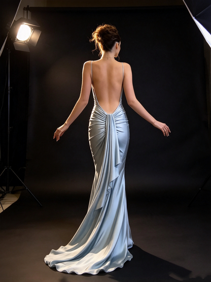 Elegantes, neues, sexy Meerjungfrauen-Abendkleid mit langem, rückenfreiem Schnitt – perfekt für Abschlussball, Abschlussfeier oder andere festliche Anlässe (Modell N1095).