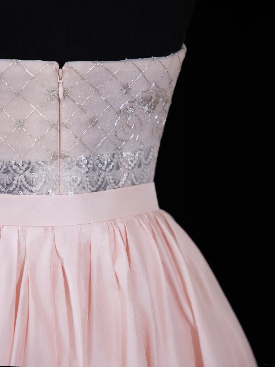 Chic Mermaid Strapless Pink Sequin With Beaded Crystals Bodice Inspo Formal Party Gowns Prom Dresses N157