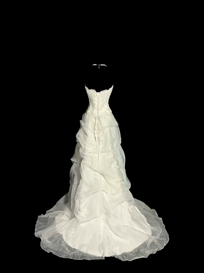 Prinzessin Hochzeitskleider Ballkleid Trägerlos mit Applikationen Sommer Langes Hochzeitskleid N4237
