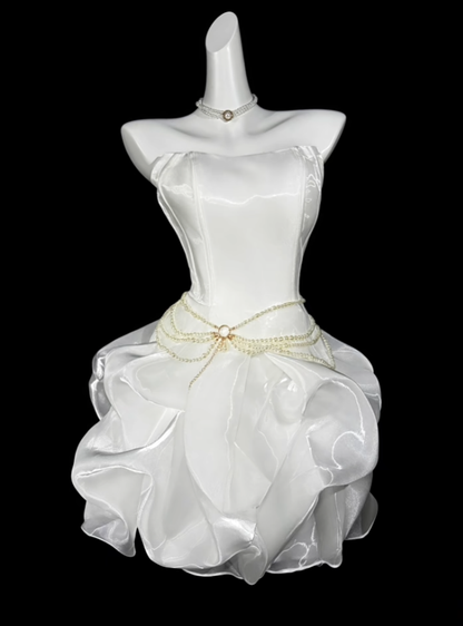 Unique Ball Gowns Strapless Blue Short Mini Party Cocktail Homecoming Dresses N4345