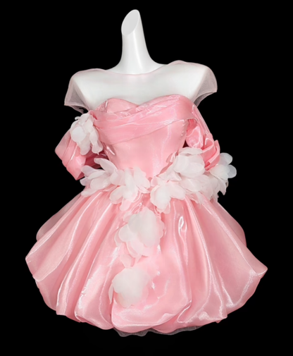 Süßes Ballkleid schulterfrei Mintgrün Kurz Mini Party Geburtstag Cocktail Heimkehrkleider N4352
