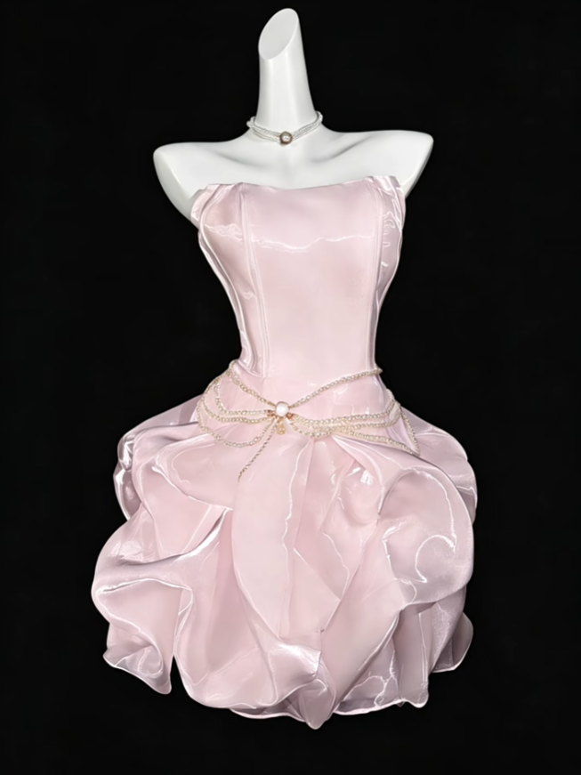 Unique Ball Gowns Strapless Blue Short Mini Party Cocktail Homecoming Dresses N4345