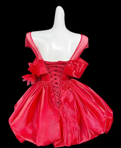 Süßes Ballkleid schulterfrei Mintgrün Kurz Mini Party Geburtstag Cocktail Heimkehrkleider N4352