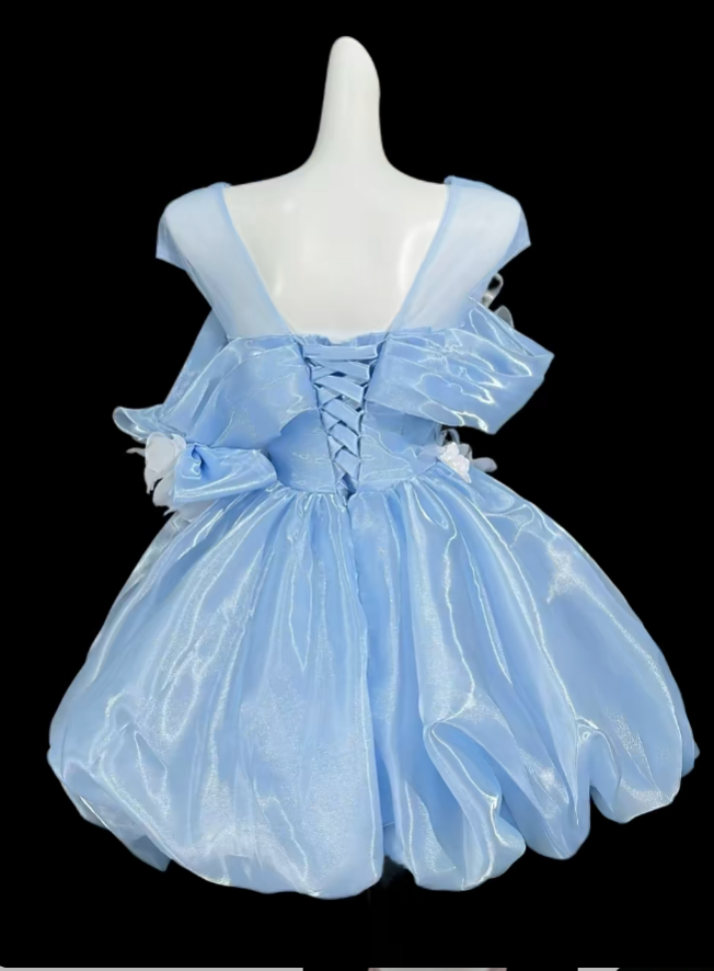 Süßes Ballkleid schulterfrei Mintgrün Kurz Mini Party Geburtstag Cocktail Heimkehrkleider N4352