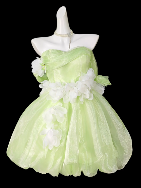 Sweet Ball Gown Off The Shoulder Yellow Short Mini Party Birthday Cocktail Homecoming Dresses N4358