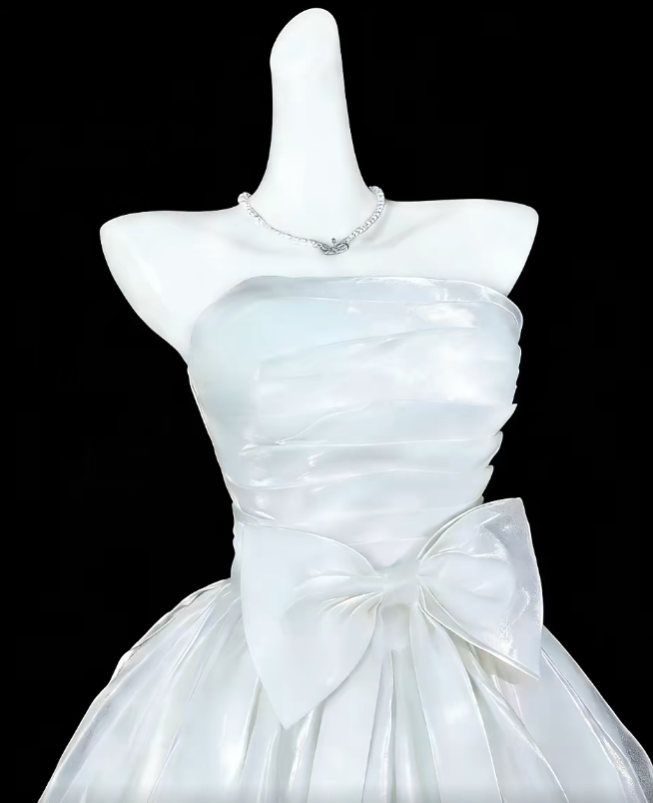Robe de soirée bustier vert menthe avec nœud-nœud courte mini, pour cocktail ou bal de promo N4360