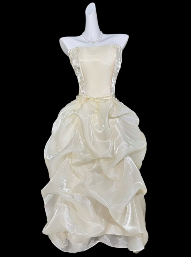 Douce Robe de Bal bustier mi-longue pour Cocktail ou Soirée de Rentrée N4369