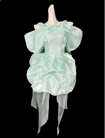 Pretty Ball Gowns Spaghetti Strap Mint Green Short Mini Party Dress Homecoming Dresses N4400