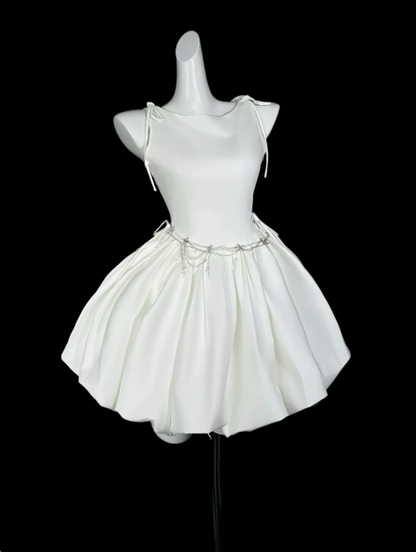 Sweet Ball Gown Scoop White Short Mini Party Cocktail Homecoming Dresses N4408