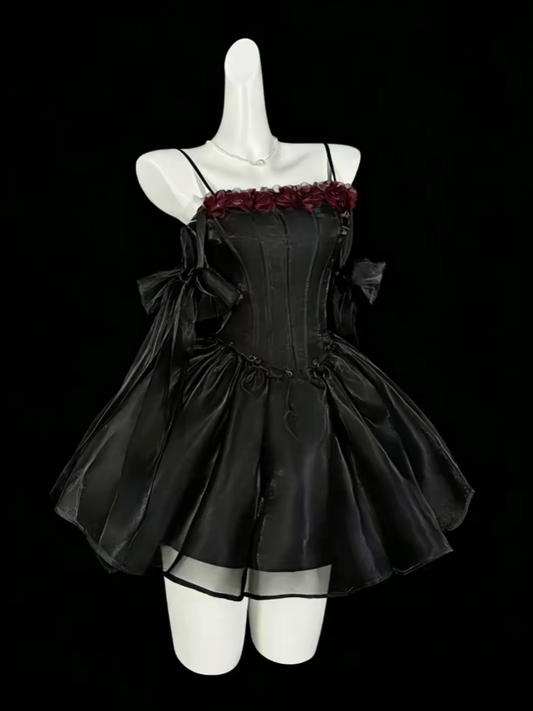 Unique Ball Gowns Spaghetti Strap Little Black Dress Short Mini Party Graduation Homecoming Dresses N4431