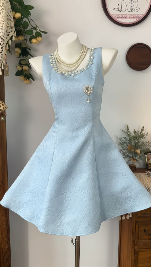 Cute Ball Gown Square Neck Light Sky Blue Satin Senior Formal Graduation Inspo Homecoming Dresses N4607