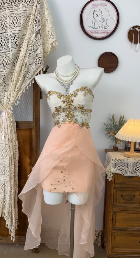 Lovely Sheath Sweetheart Blush Pink Chiffon Mini Senior Short Graduation High School Homecoming Dresses N4624