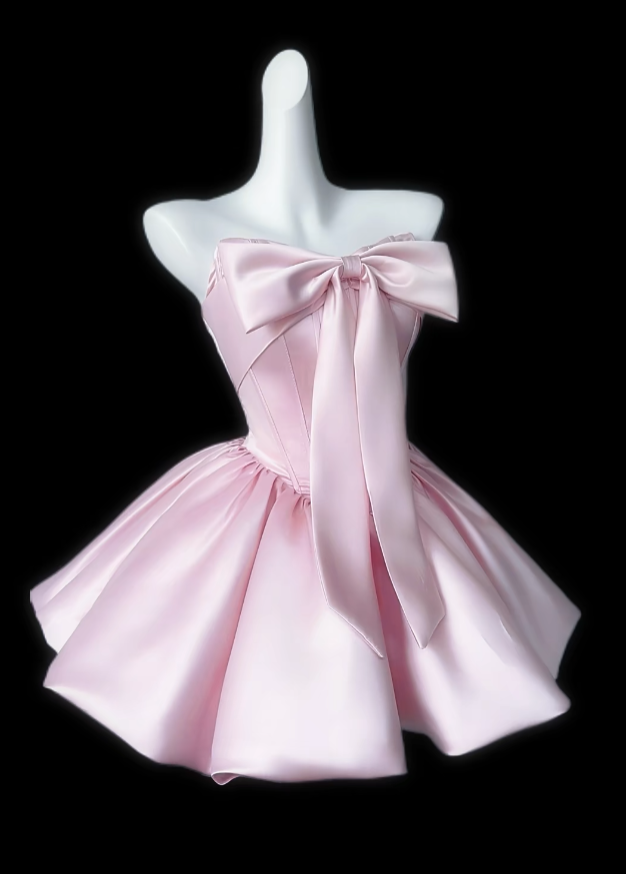Élégante Robe de Bal bustier sans manches Rose Mini Tenue d'inspiration Senior Robes Courtes de Remise de Diplôme et de Retour au Bal N4703