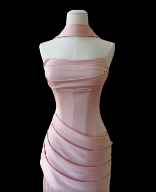 Elegante trägerlose Meerjungfrau in Pink mit Schal-Ideen für Frauen 18. Geburtstag Kleider Urlaub Sommer Outfits N4714