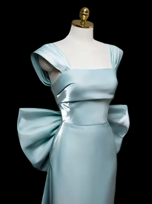 Edle Meerjungfrau Trägerloses Blau mit Schleifen-Ideen für Damen 18. Geburtstag Kleider Urlaub Sommer Outfits N4716