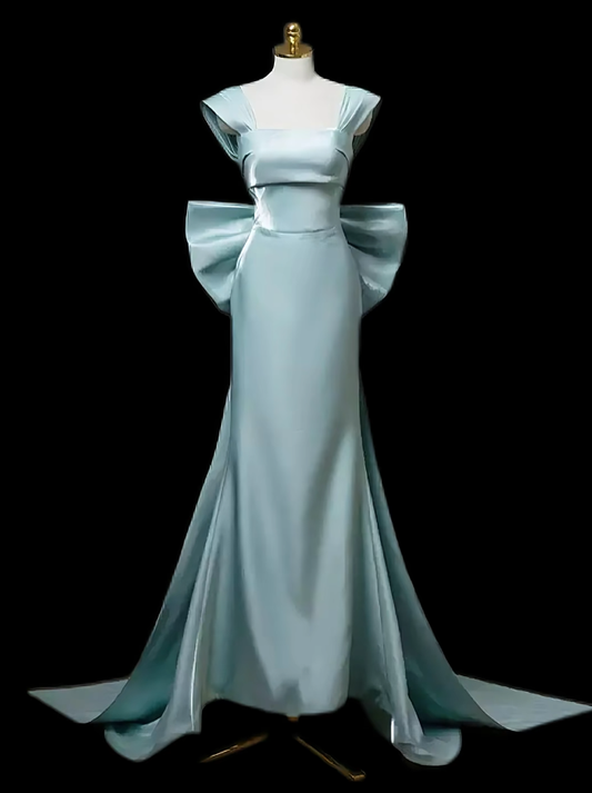Edle Meerjungfrau Trägerloses Blau mit Schleifen-Ideen für Damen 18. Geburtstag Kleider Urlaub Sommer Outfits N4716