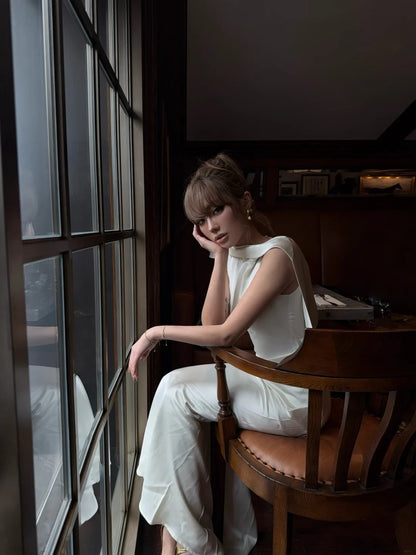 Robe de bal sirène élégante en satin blanc, dos nu, longue, idéale pour un 18e anniversaire ou une soirée formelle (N480)