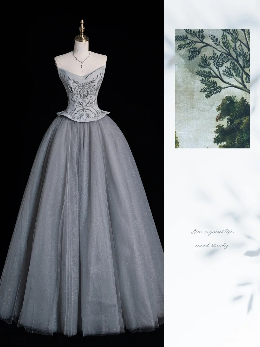 Robe de bal rétro bustier en tulle gris, inspiration années 2000, robe de soirée longue, tenue pour un 19e anniversaire, robe de cérémonie N523