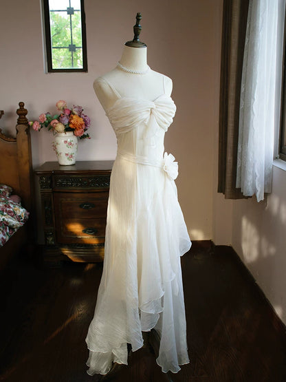 Robe de bal sirène vintage années 1950, bretelles spaghetti, couleur ivoire, inspiration robe de soirée longue, tenue pour un 18e anniversaire AB2379