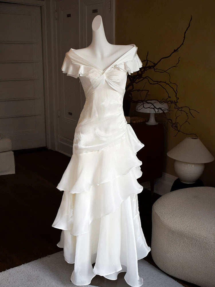 Robe de bal sirène bordeaux vintage années 60, épaules dénudées, inspiration robe de soirée longue rétro tenue d'anniversaire 20 ans AB2355