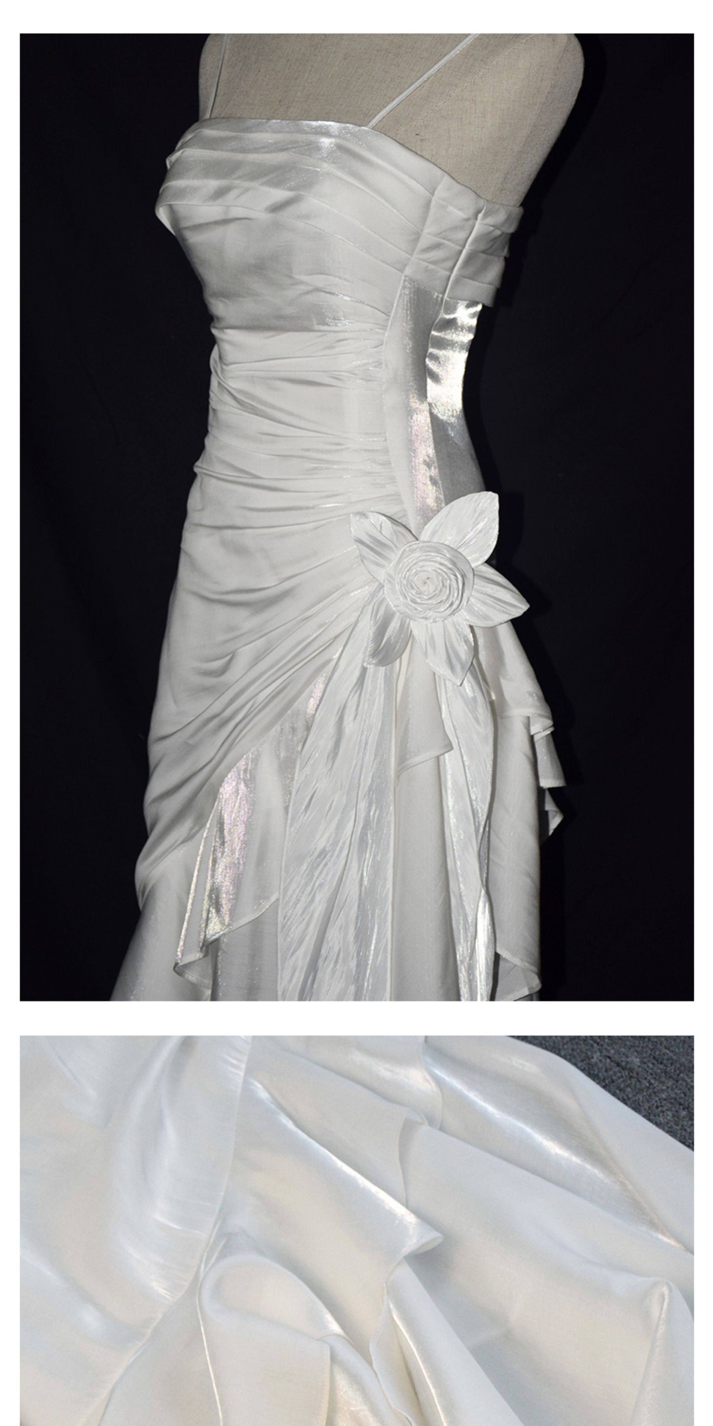 Robe de bal vintage asymétrique à fines bretelles, inspiration robe de soirée longue rétro pour un 20e anniversaire AB2340
