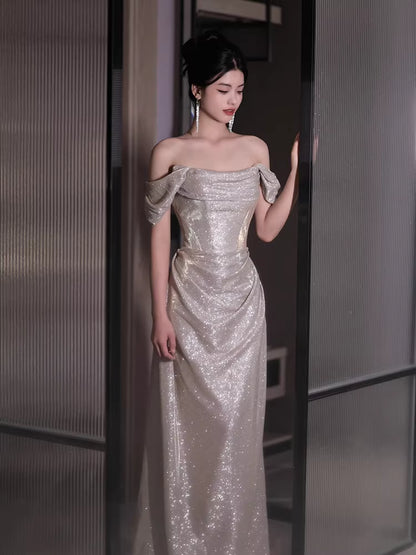 Robe de bal sirène princesse à épaules dénudées et sequins - Inspiration robes de soirée longues - Tenues pour un 20e anniversaire AB2250