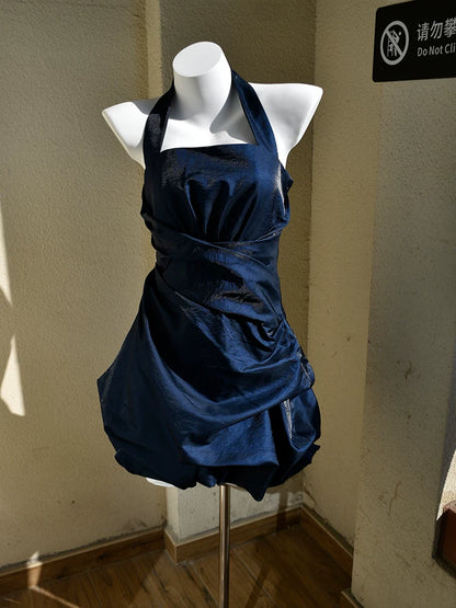 Robe de bal vintage rose dos nu courte, robe cocktail, tenue d'anniversaire 16 ans, robe de soirée, robe de bal de fin d'année AB2371