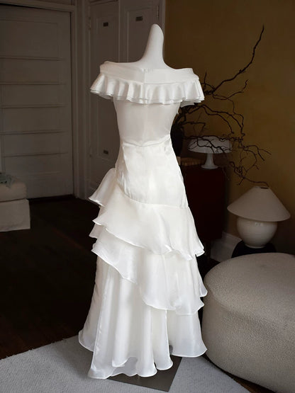 Robe de bal sirène bordeaux vintage années 60, épaules dénudées, inspiration robe de soirée longue rétro tenue d'anniversaire 20 ans AB2355