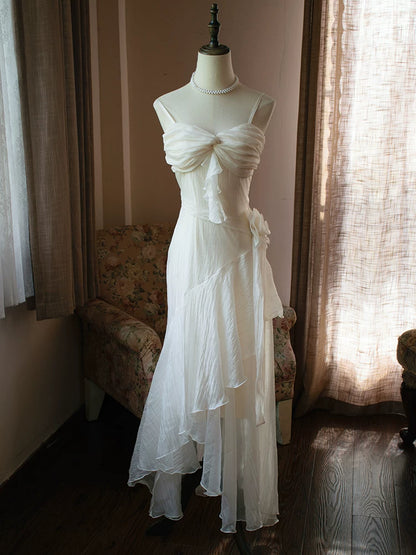 Robe de bal sirène vintage années 1950, bretelles spaghetti, couleur ivoire, inspiration robe de soirée longue, tenue pour un 18e anniversaire AB2379