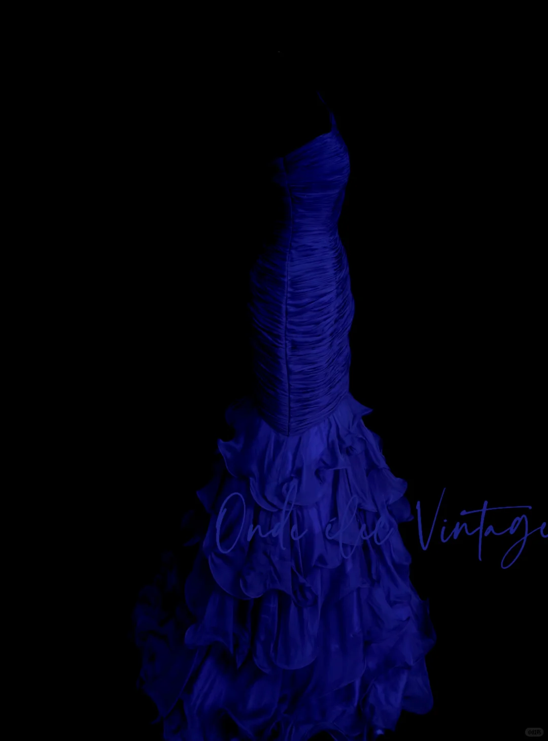 Meerjungfrauen-Abendkleid aus königsblauem Tüll mit asymmetrischem Saum, Falten und Raffungen, langes Partykleid für Damen OB002