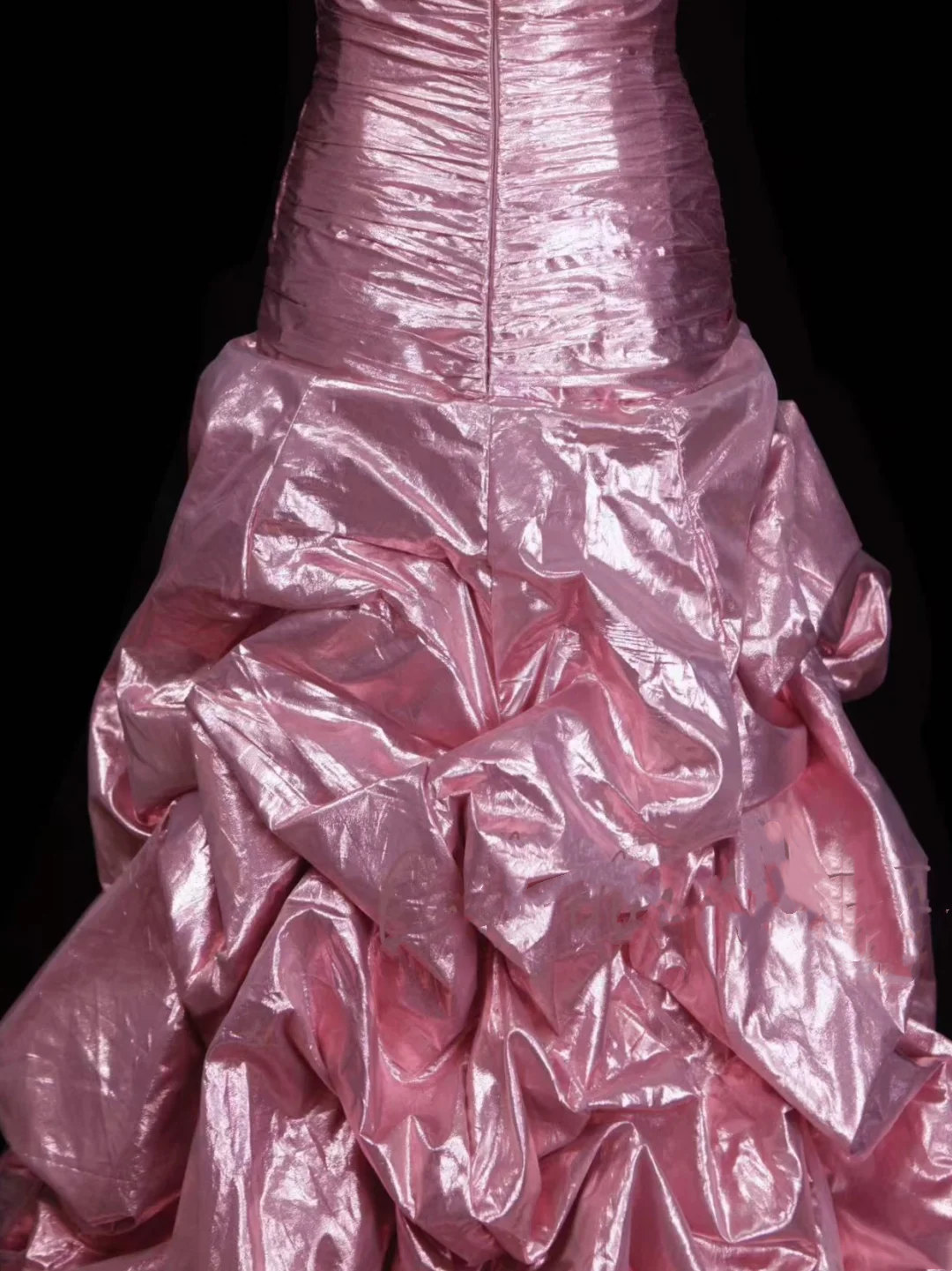 Robe de bal élégante en organza rose à décolleté cœur et perles, longue et superposée, robe de soirée tendance pour femme OB022