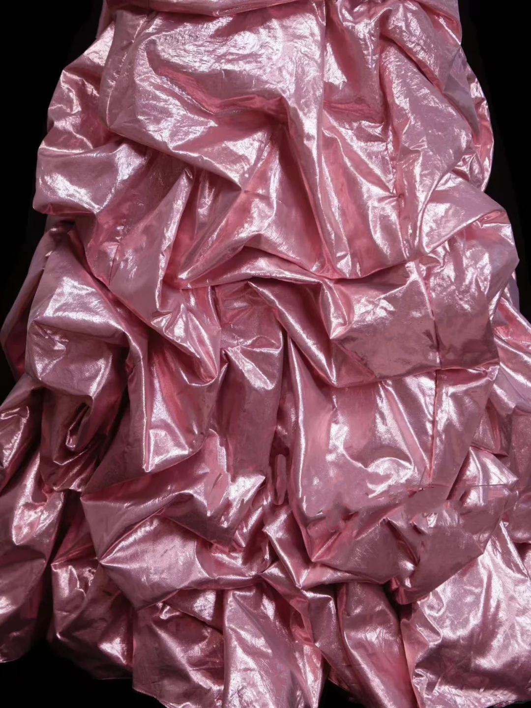 Robe de bal élégante en organza rose à décolleté cœur et perles, longue et superposée, robe de soirée tendance pour femme OB022