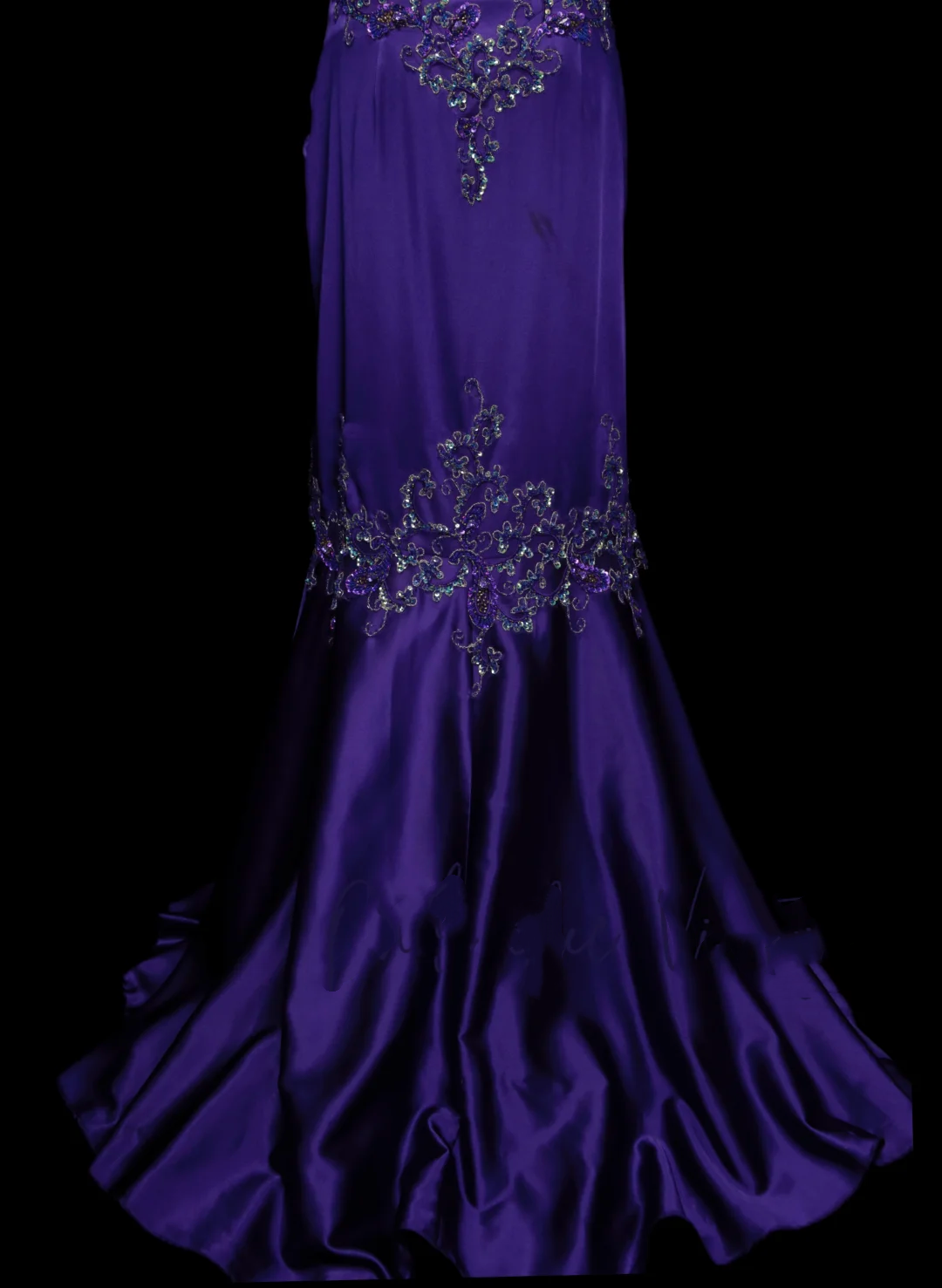 Robe de bal longue sirène bustier élégante en satin violet raisin avec appliques et perles, robe de soirée tendance pour femme OB026