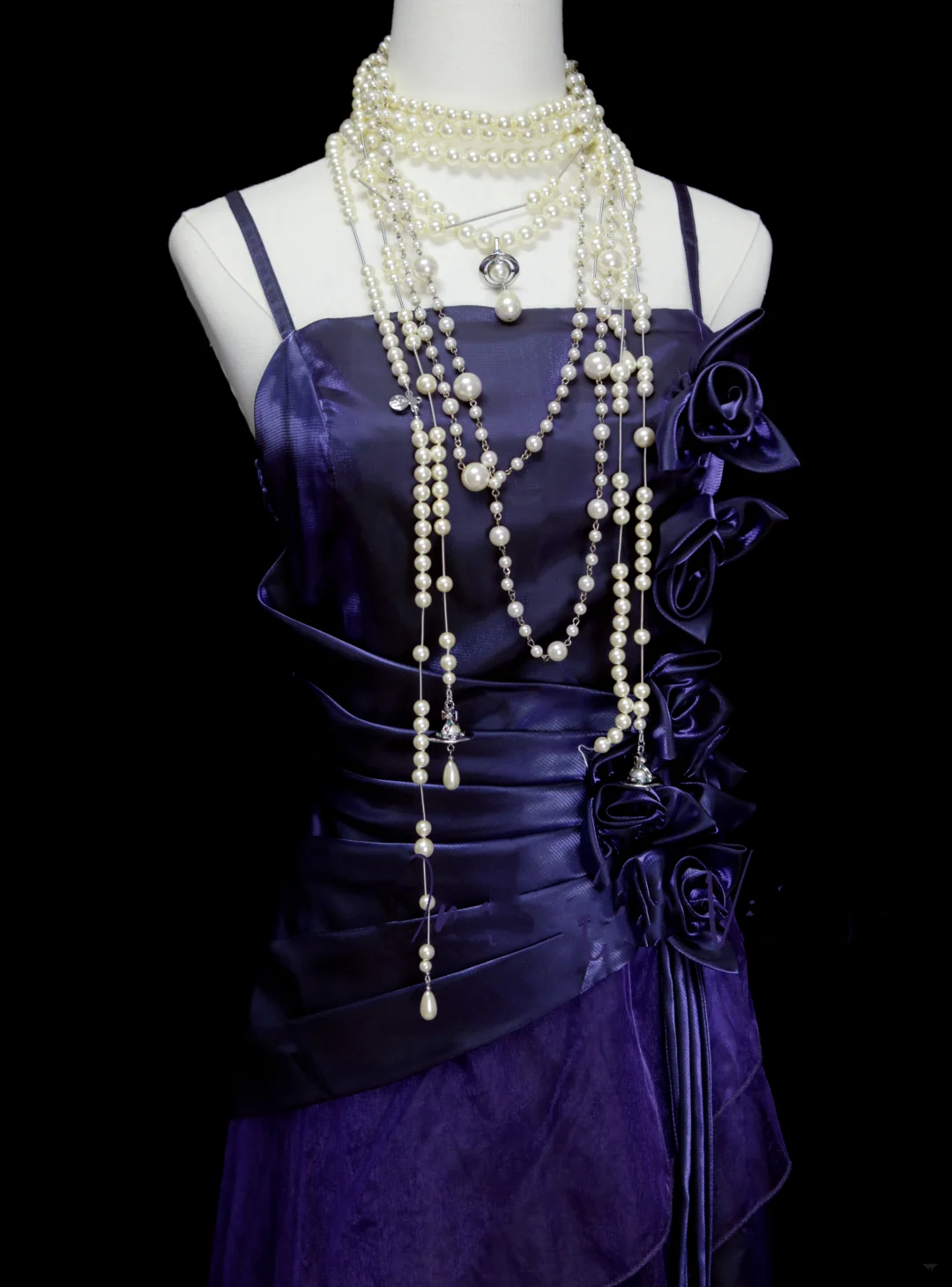 Robe de bal longue chic à bretelles spaghetti, couleur raisin et fleurs, coupe trapèze, idéale pour une soirée, un 19e anniversaire ou une remise de diplôme (OB048)