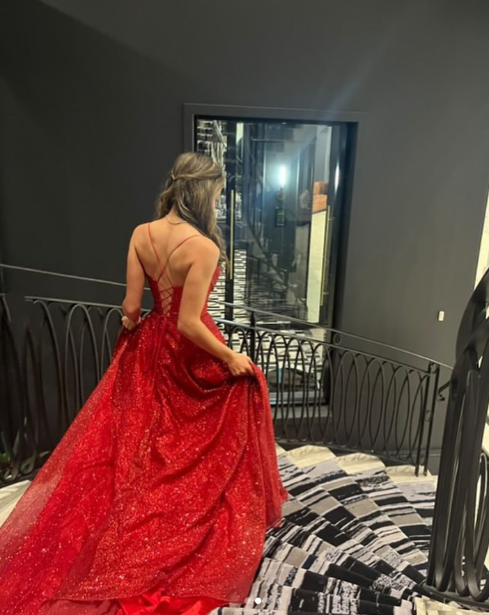 Shinning Mermaid Sweetheart Red Split Prom Dresses Long Party Dress Birthday Outfits Prom Gown RB1322
