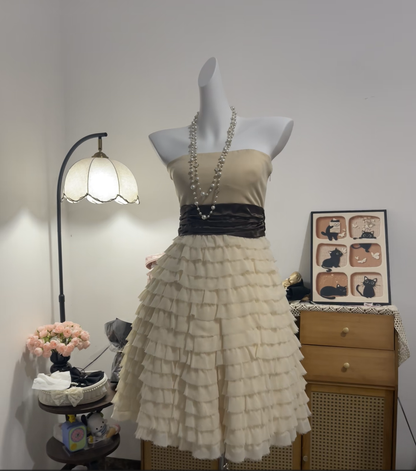 Modest A line Strapless Champagne Short High School Homecoming Dress Inspo Ideas Mini Party Dresses RB6962