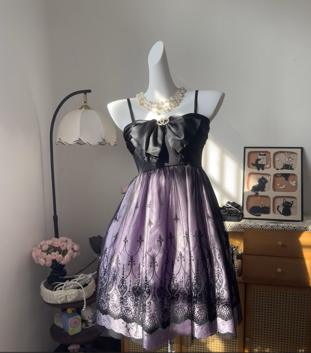 Modest A line Spaghetti Strap Lilac Black Lace Short High School Homecoming Dress Inspo Ideas Mini Party Dresses RB6965